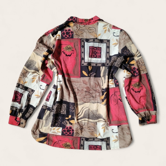 Allison Daley Multi-Color Patchwork Button-Up Shirt - Picture 2 of 5